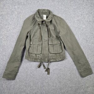 NWT Aeropostale Jacket Womens‎ Small Green Utility Pockets Full Zip Lightweight